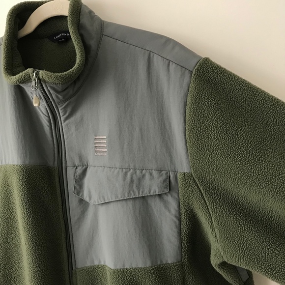 Lands End Green & Gray Zip Up Fleece Jacket - Picture 4 of 16
